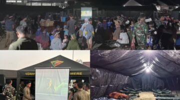 Malam Pascagempa di Nagekeo, TNI Ajak Warga Trauma Healing lewat Layar Tancap